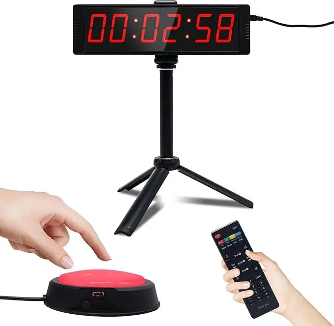Chronometre Minuteur Sport - Minuteur de Fitness LED Rouge, Multifonction 6 Chiffres