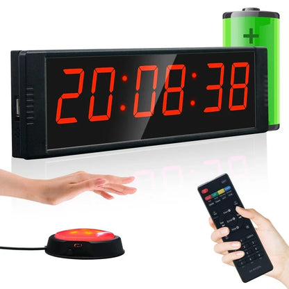 Chronometre Minuteur Sport - Minuteur de Fitness LED Rouge, Multifonction 6 Chiffres