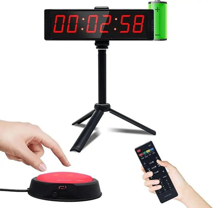 Chronometre Minuteur Sport - Minuteur de Fitness LED Rouge, Multifonction 6 Chiffres