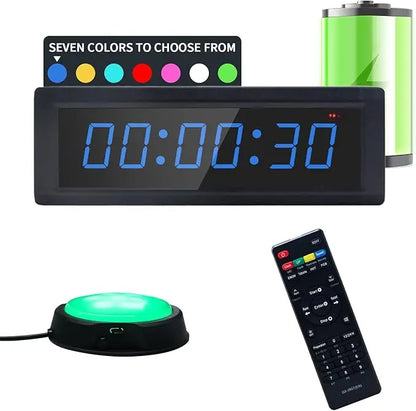 Chronomètre Minuteur Sport - Minuteur de Fitness LED 7 Couleurs, Multifonction 6 Chiffres