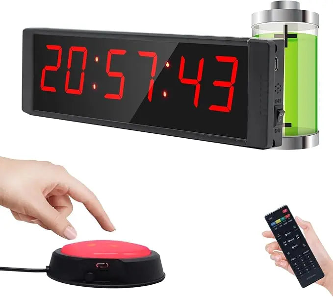 Chronometre Minuteur Sport - Minuteur de Fitness LED Rouge, Multifonction 6 Chiffres