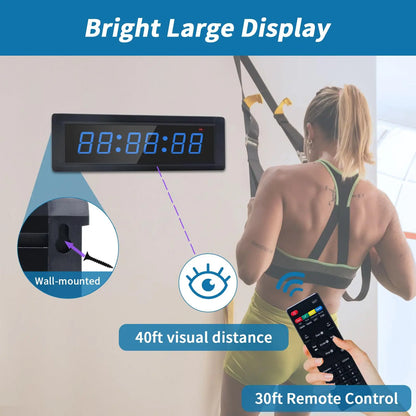 Chronomètre Minuteur Sport - Minuteur de Fitness LED 7 Couleurs, Multifonction 6 Chiffres