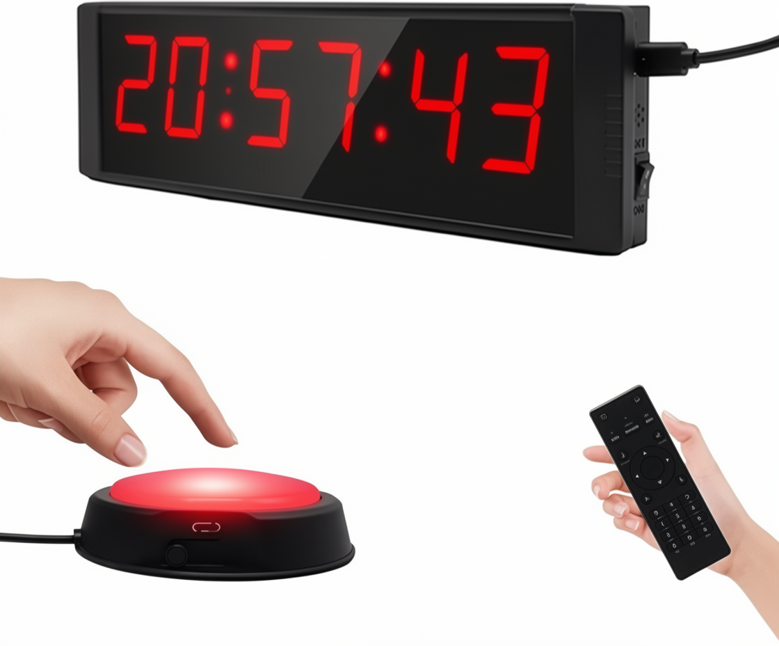 Chronometre Minuteur Sport - Minuteur de Fitness LED Rouge, Multifonction 6 Chiffres